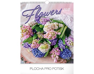 Nástěnný kalendář Květiny 2018, 30 x 34 cm