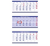 Nástěnný kalendář 2024 Tříměsíční skládaný kalendář modrý
