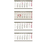 Nástěnný kalendář 2024 Čtyřměsíční skládaný kalendář šedý