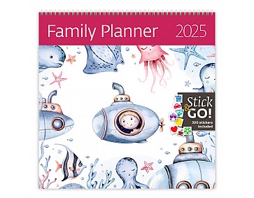 Nástěnný poznámkový kalendář 2025 Kalendář Family Planner