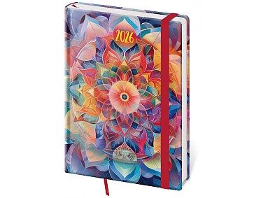 Denní diář A5 Vario Kaleidoscope s gumičkou