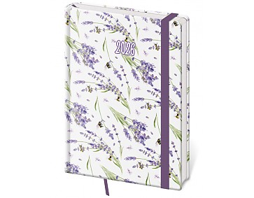 Denní diář A5 Vario Lavender s gumičkou