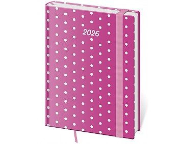 Denní diář B6 Vario Pink s gumičkou