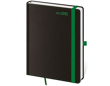 Týdenní diář A5 Black Green s poutkem