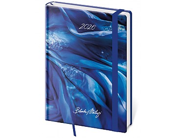 Týdenní diář A5 Vario Matragi Blue s gumičkou