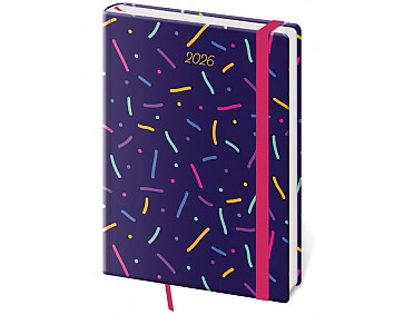 Týdenní diář A5 Vario Sprinkles s gumičkou