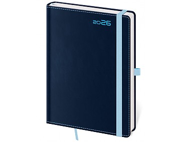 Týdenní diář B6 Double Blue s poutkem