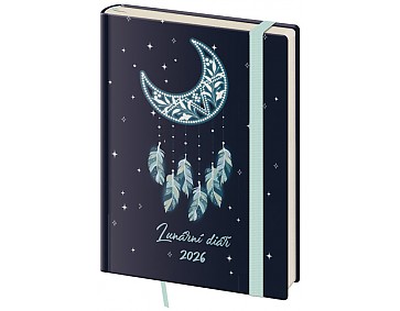 Týdenní diář B6 Lunární Dream s gumičkou