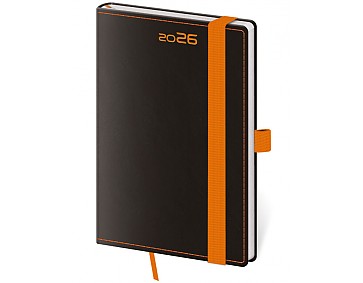 Kapesní diář Black Orange s poutkem