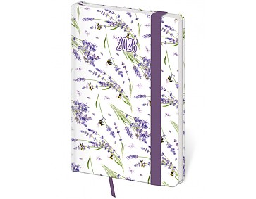 Kapesní diář Vario Lavender s gumičkou