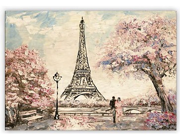 Dřevěný obraz Eiffel Tower