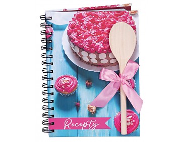 Kniha na recepty s vařečkou A5 spirála Cake