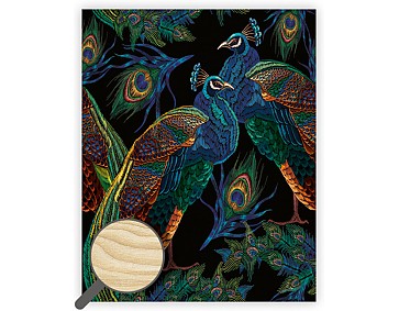 Dřevěný obraz Peacocks