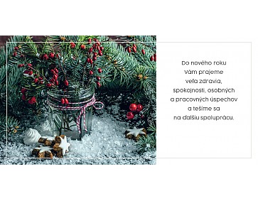 PF - karta s textom 20x10 - dekorácia s ihličím