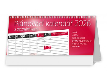 Plánovací kalendář s poznámkami