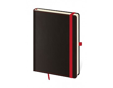 Tečkovaný zápisník Black Red L (čtverečkovaný)