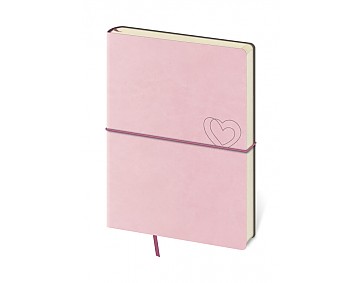 Tečkovaný zápisník Flexio L Light Rose (čtverečkovaný)