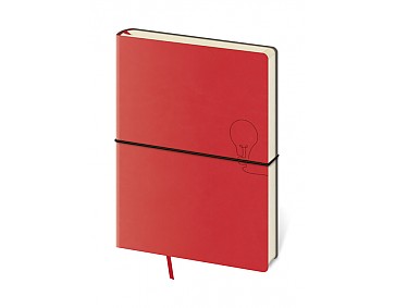 Tečkovaný zápisník Flexio L Red (čtverečkovaný)