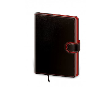 Tečkovaný zápisník Flip L černo/červený (čtverečkovaný)
