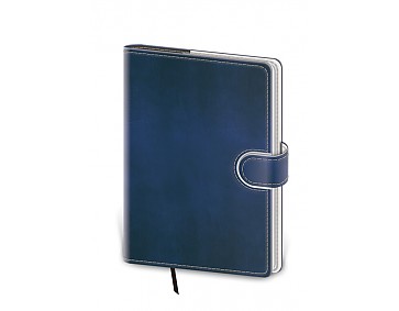 Linkovaný zápisník Flip M modro/bílý