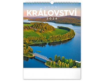 Nástěnný kalendář Vodní království 2026, 30 x 34 cm