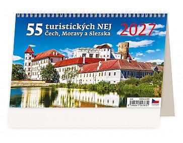 Stolní kalendář 2027 Helma - 55 turistických nej Čech, Moravy a Slezska
