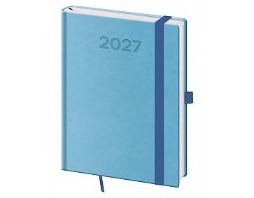 Denní diář 2027 Helma B6 Print Pop světle modrý