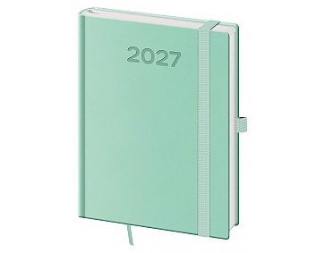 Denní diář 2027 Helma B6 Print Pop světle zelený