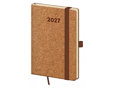 Kapesní diář 2027 Helma A6 Cork s poutkem