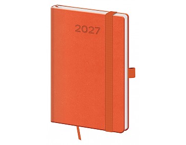 Kapesní diář 2027 Helma A6 Print Pop oranžový