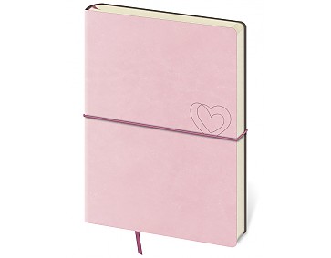 Tečkovaný zápisník Flexio L Light Rose (čtverečkovaný)