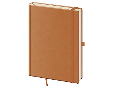 Linkovaný zápisník Print Plus L Natural brown