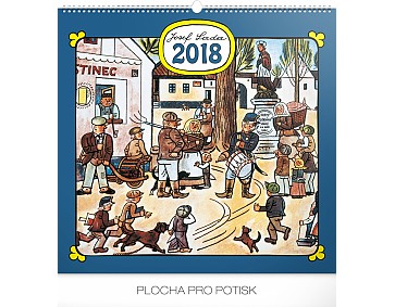 Nástěnný kalendář Josef Lada – Náves 2018, 48 x 46 cm