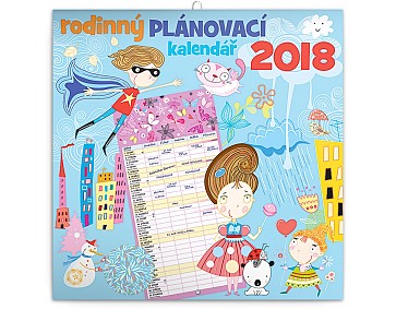 Rodinný plánovací kalendář 2018, 30 x 30 cm