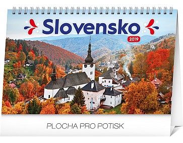 Stolní kalendář Slovensko 2019 SK, 23,1 x 14,5 cm
