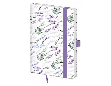 Kapesní diář A6 Vario Lavender s gumičkou