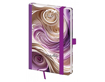 Kapesní diář A6 Vario Matragi Violet s gumičkou