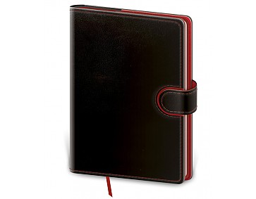 Linkovaný zápisník Flip L černo/červený