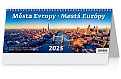 Stolní kalendář 2025 Plánovací kalendář Města Evropy/Mestá Európy