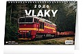 Stolní kalendář Vlaky 2026, 23,1 x 14,5 cm