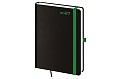 Týdenní diář 2027 Helma A5 Black Green s poutkem