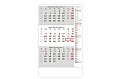 Nástěnný kalendář 2023 Tříměsíční kalendář šedý s poznámkami