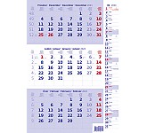 Nástěnný kalendář 2024 Tříměsíční kalendář modrý s poznámkami