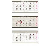 Nástěnný kalendář 2024 Tříměsíční skládaný kalendář šedý