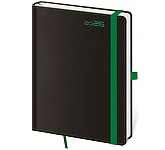 Denní diář A5 Black Green s poutkem