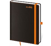 Denní diář A5 Black Orange s poutkem