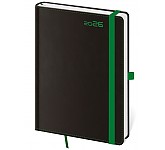 Týdenní diář B6 Black Green s poutkem