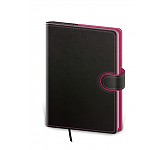 Tečkovaný zápisník Flip L antracit/magenta (čtverečkovaný)