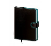 Tečkovaný zápisník Flip L černo/petrolejový (čtverečkovaný)