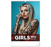 Nástěnný kalendář Inked Girls 2026, 33 x 46 cm